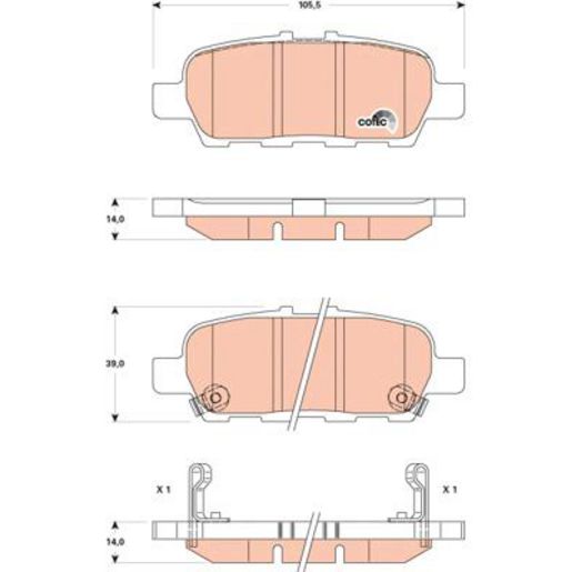 TRW DTEC Brake Pad Set Rear GDB3508DT