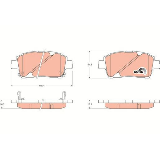 TRW DTEC Brake Pad Set Front GDB3242DT
