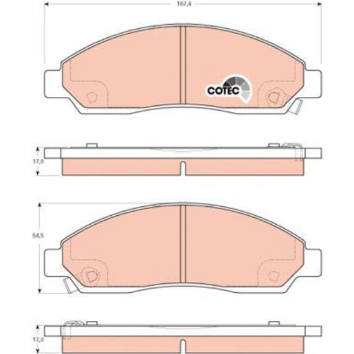 TRW DTEC Brake Pad Set Front GDB3466DT