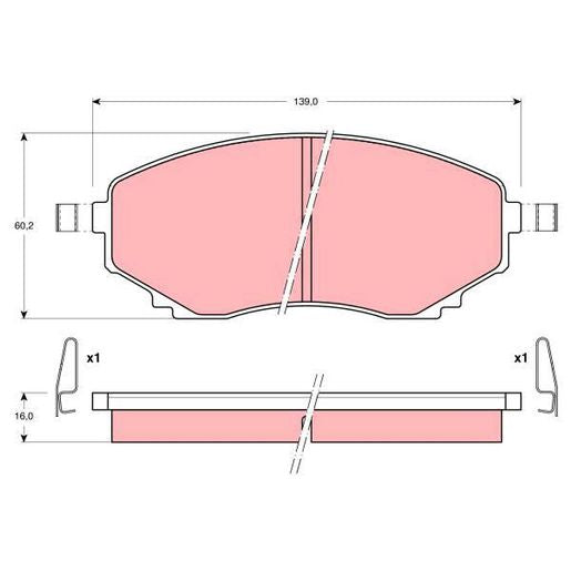 TRW DTEC Brake Pad Set Front GDB1177DT