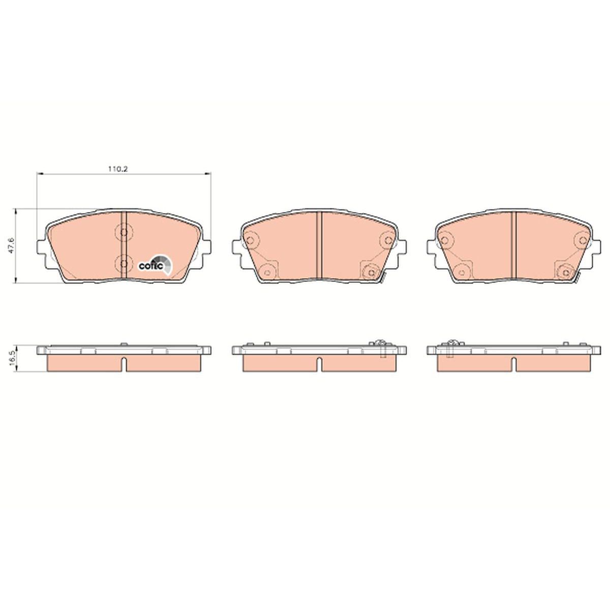TRW Cotec Brake Pad Set Front GDB3535