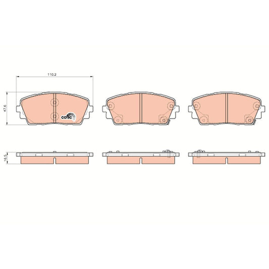 TRW Cotec Brake Pad Set Front GDB3535