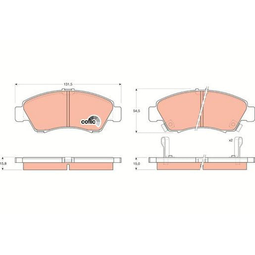 TRW DTEC Brake Pad Set Front GDB1164DT