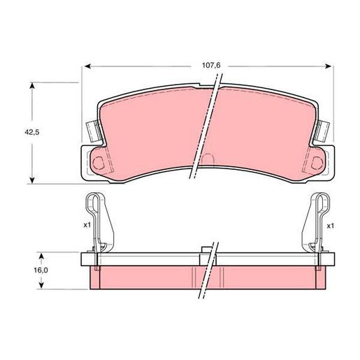 TRW DTEC Brake Pad Set Rear GDB730DT
