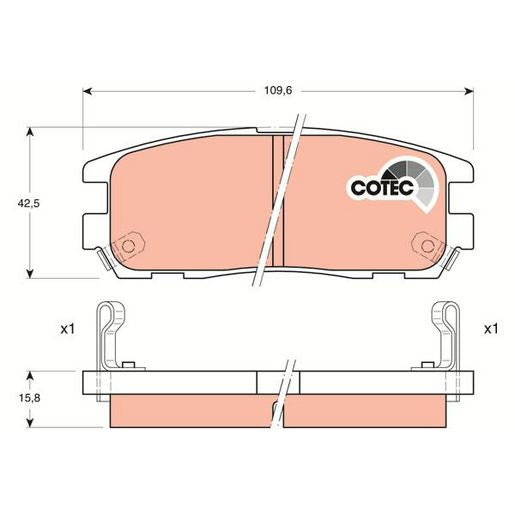 TRW DTEC Brake Pad Set Rear GDB1187DT