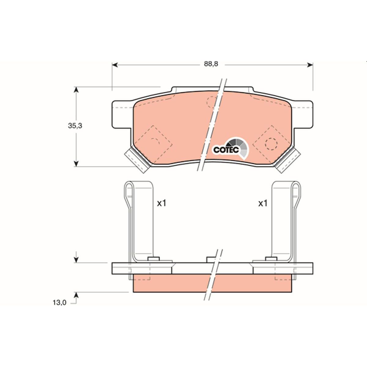TRW Brake Pad Set GDB499