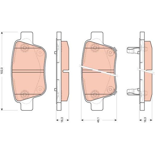 TRW DTEC Brake Pad Set Rear GDB3456DT