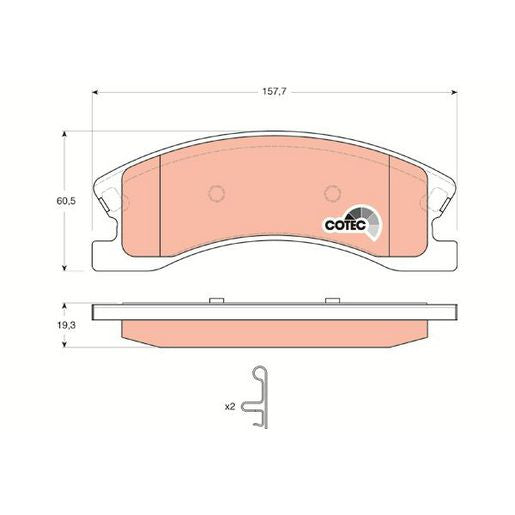 TRW DTEC Brake Pad Set Front GDB4133DT