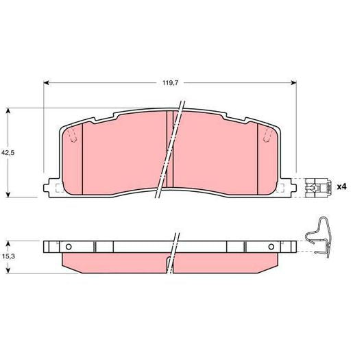 TRW DTEC Brake Pad Set Rear GDB1138DT