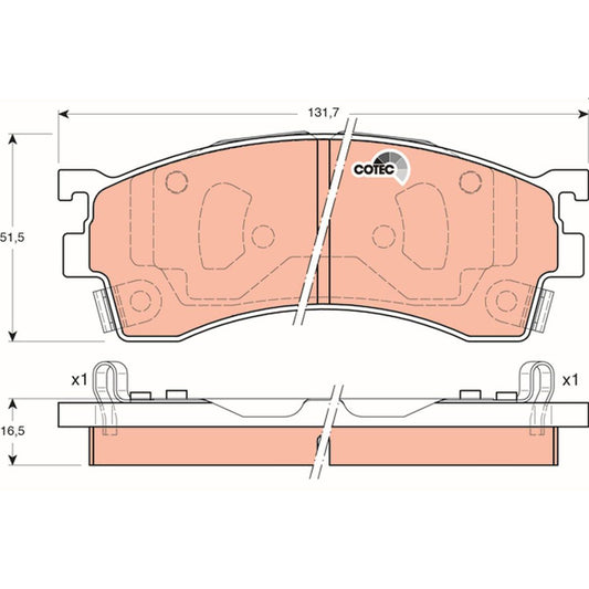 TRW Cotec Brake Pad Set Front GDB3192