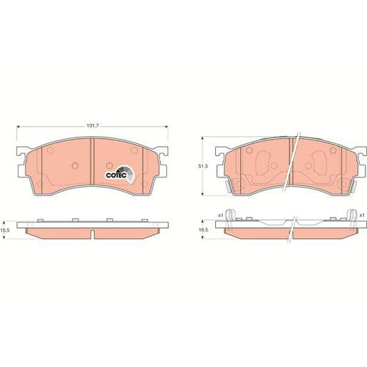TRW DTEC Brake Pad Set Front GDB3209DT