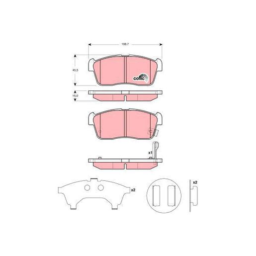 TRW DTEC Brake Pad Set Front GDB3276DT