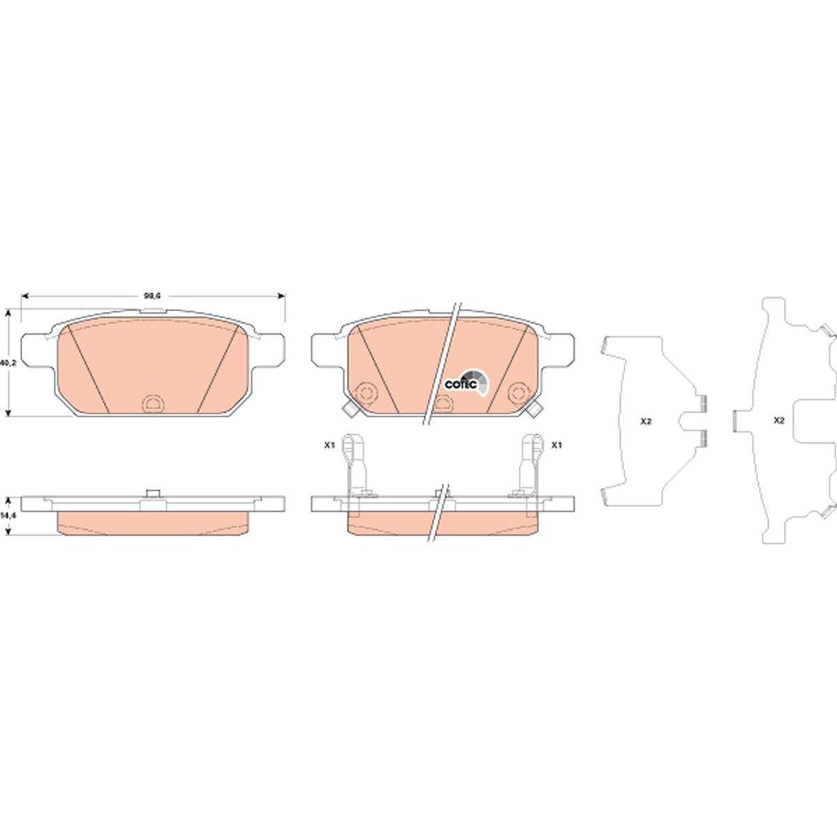TRW Cotec Brake Pad Set Rear GDB3529
