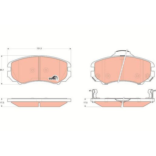 TRW DTEC Brake Pad Set Front GDB3352DT