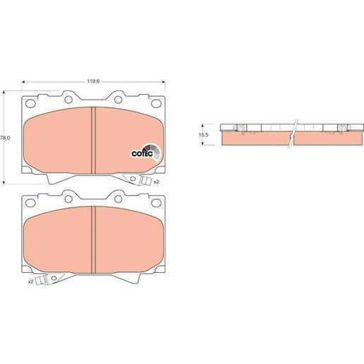 TRW DTEC Brake Pad Set Front GDB3197DT