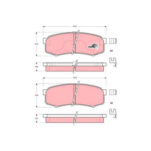 TRW DTEC Brake Pad Set Rear GDB3110DT