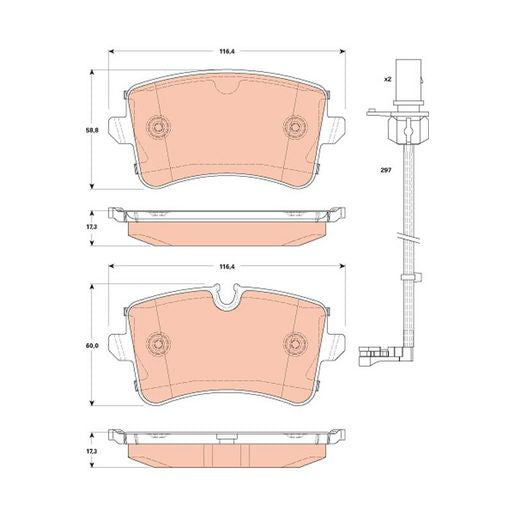TRW Brake Pad Set With Sensor GDB1866