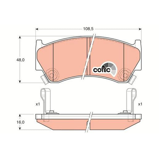 TRW DTEC Brake Pad Set Front GDB3180DT