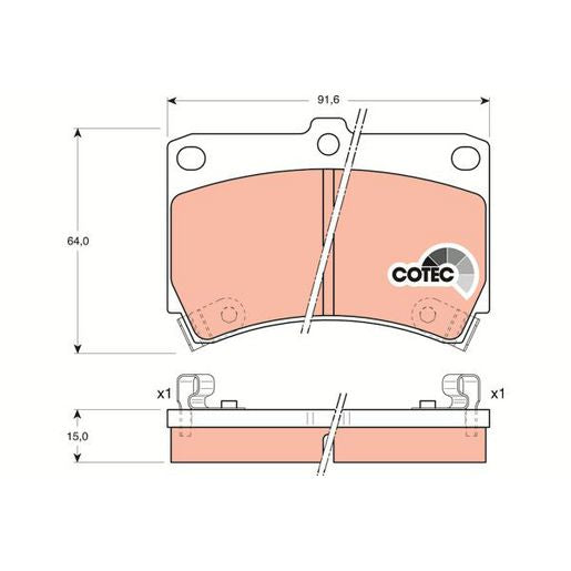 TRW DTEC Brake Pad Set Front GDB1024DT
