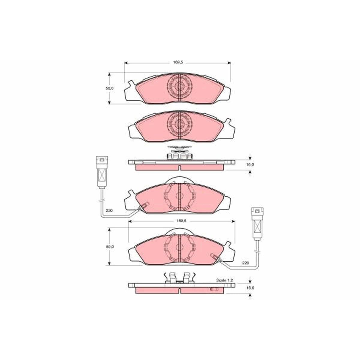 TRW Cotec Brake Pad Set Front GDB3134