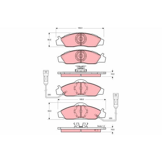 TRW Cotec Brake Pad Set Front GDB3134