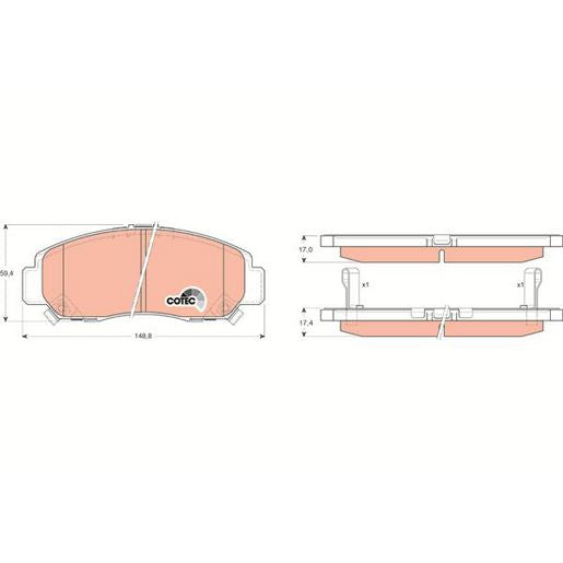 TRW DTEC Brake Pad Set Front GDB3268DT
