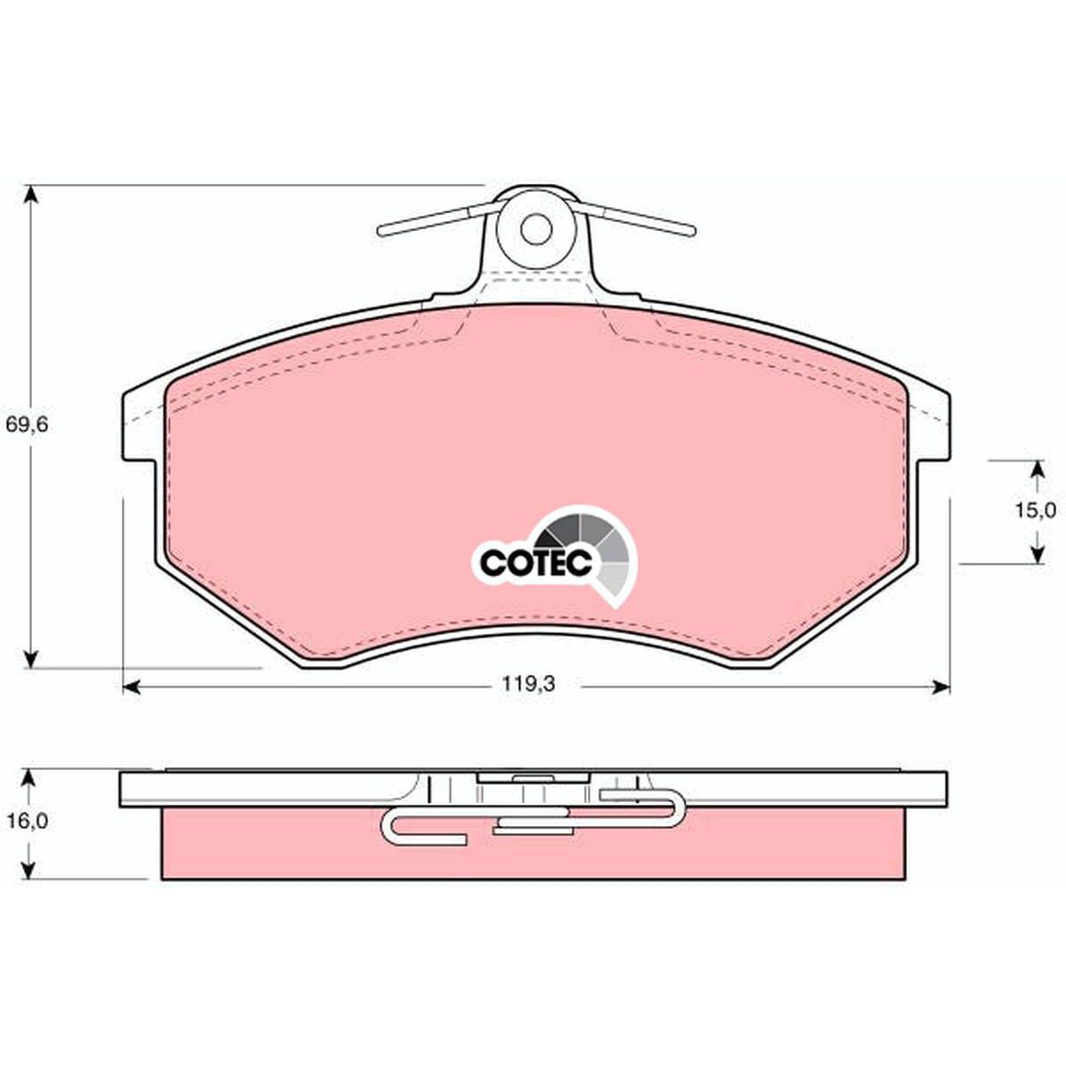 TRW Cotec Brake Pad Set Rear GDB430
