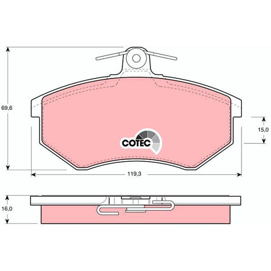 TRW Cotec Brake Pad Set Rear GDB430
