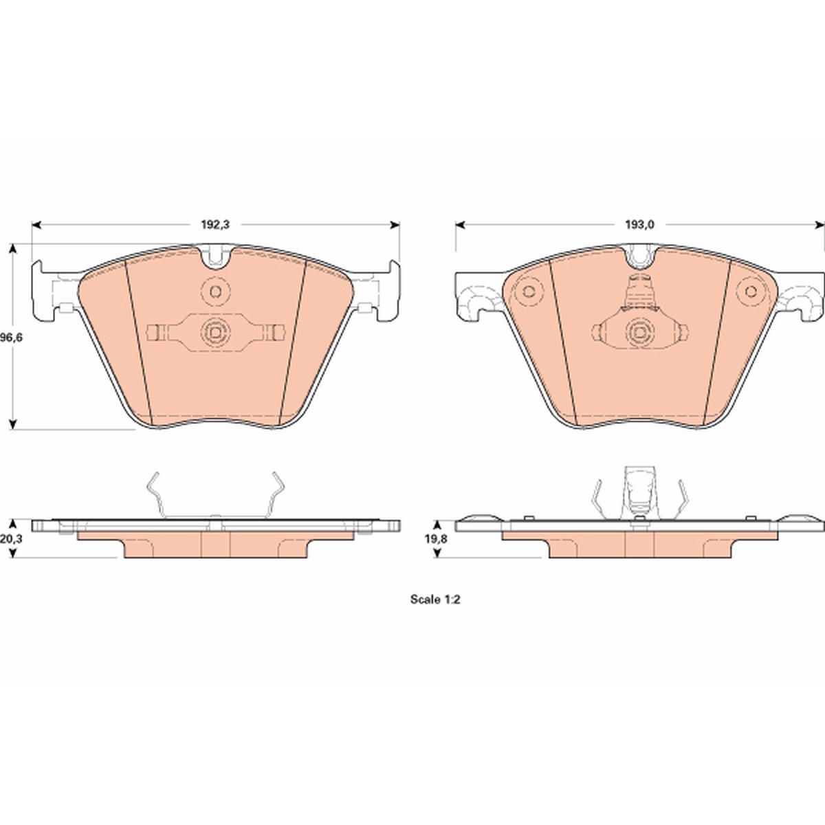 TRW Cotec Brake Pad Set Front GDB1915
