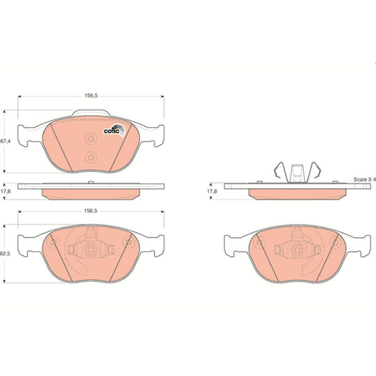 TRW Cotec Brake Pad Set Front GDB1532