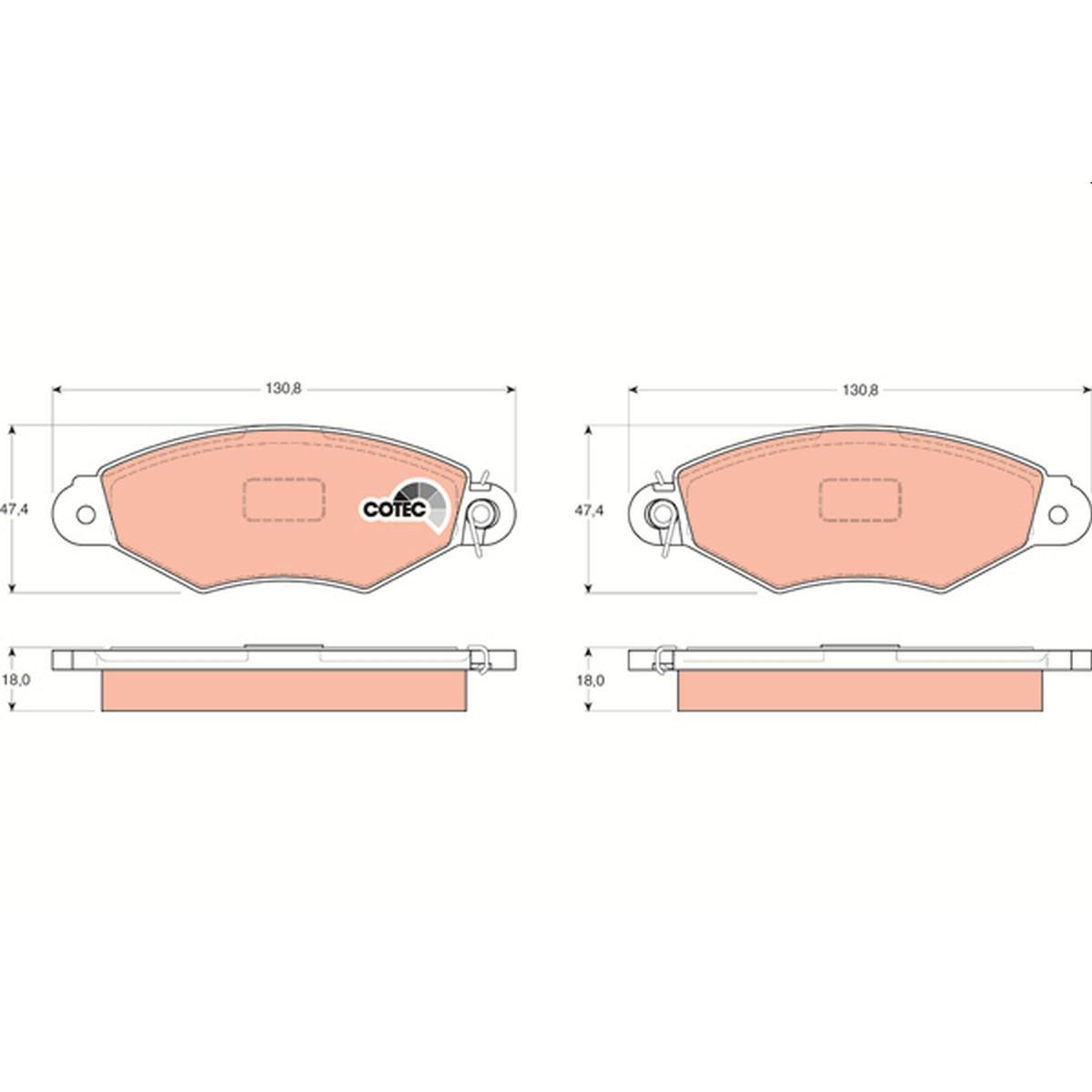 TRW Cotec Brake Pad Set Front GDB1321