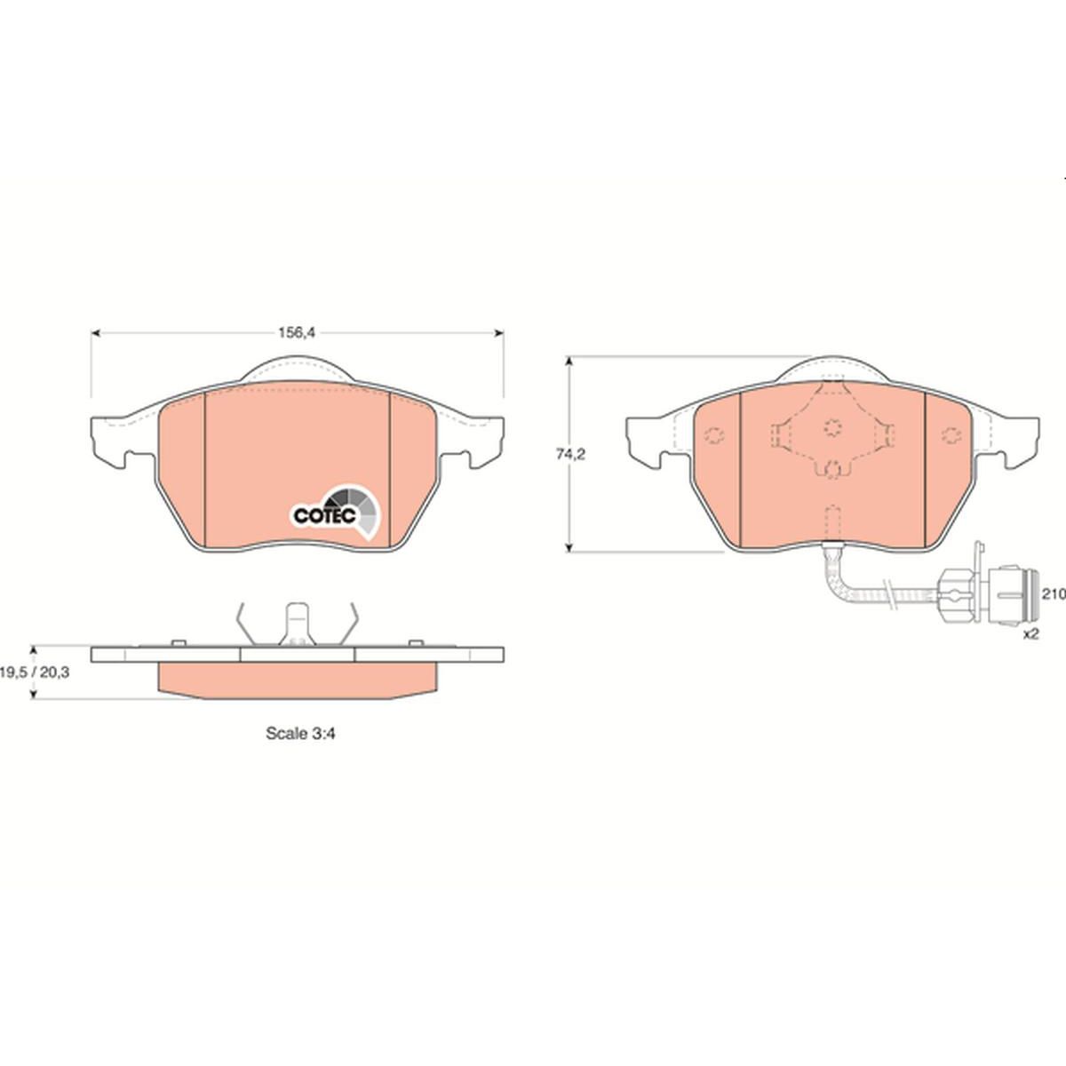 TRW Cotec Brake Pad Set Front GDB1049