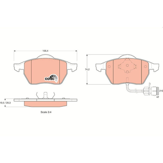 TRW Cotec Brake Pad Set Front GDB1049