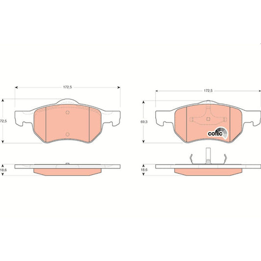 TRW Cotec Brake Pad Set Front GDB4128