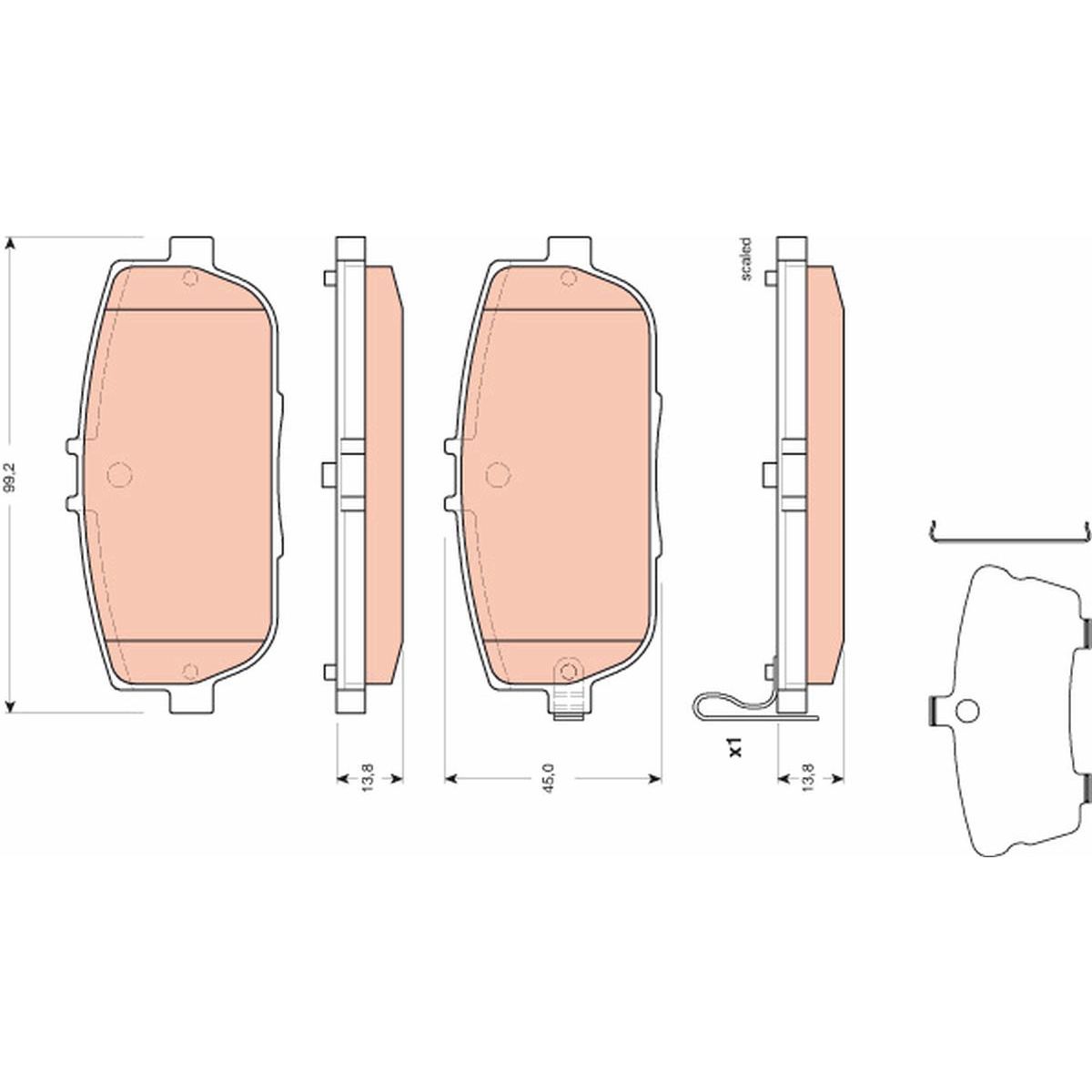 TRW Cotec Brake Pad Set Rear GDB3402