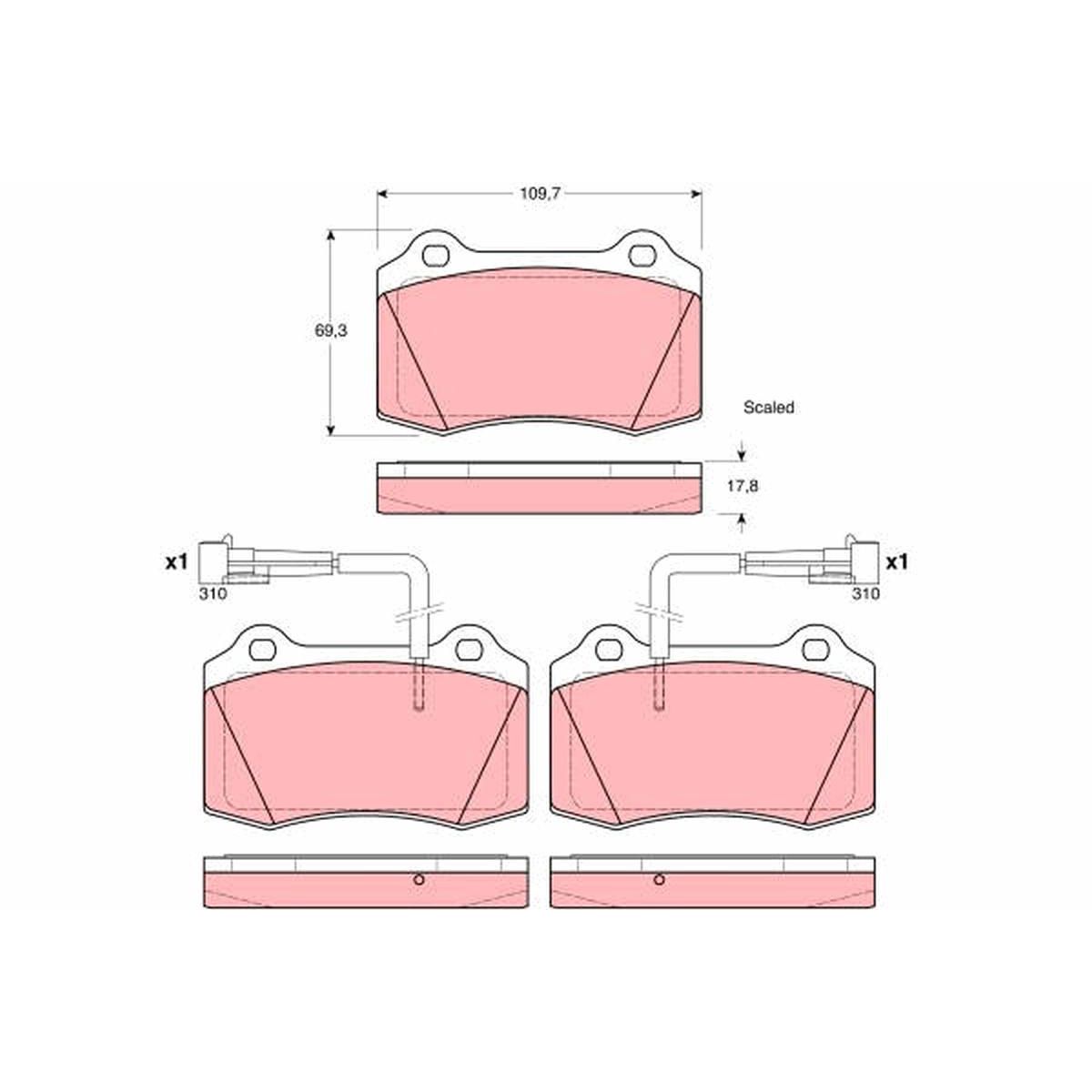 TRW Cotec Brake Pad Set Front GDB1392