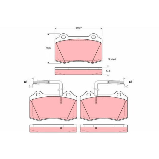 TRW Cotec Brake Pad Set Front GDB1392
