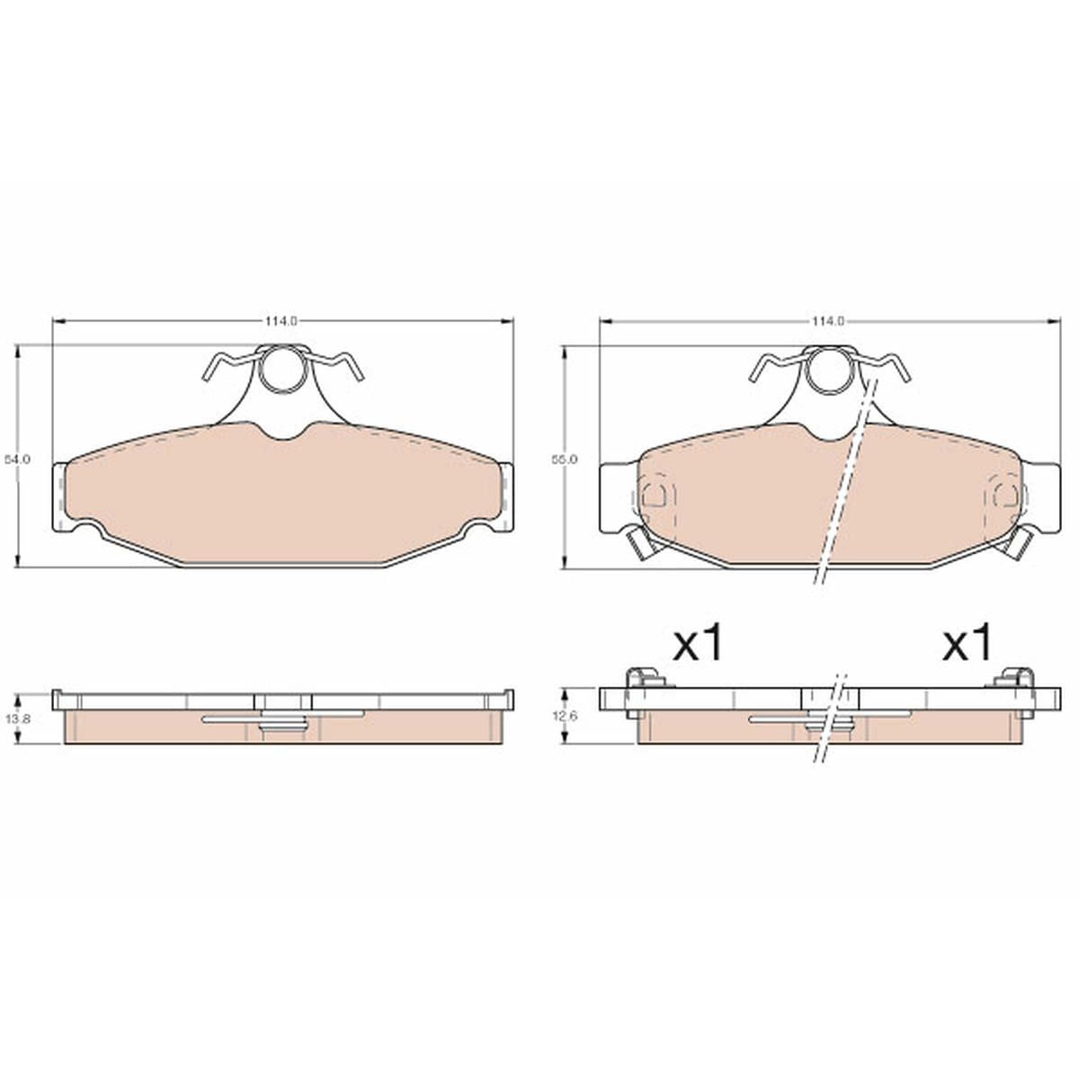 TRW Cotec Brake Pad Set Rear GDB4089