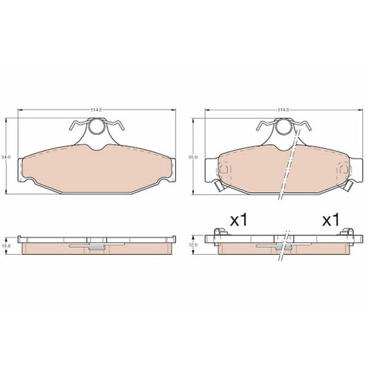 TRW Cotec Brake Pad Set Rear GDB4089