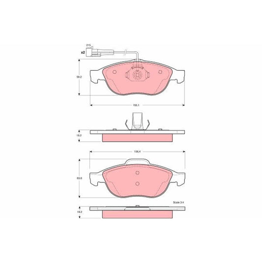 TRW Cotec Brake Pad Set Front GDB1337