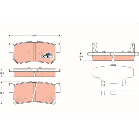 TRW Cotec Brake Pad Set Rear GDB3366