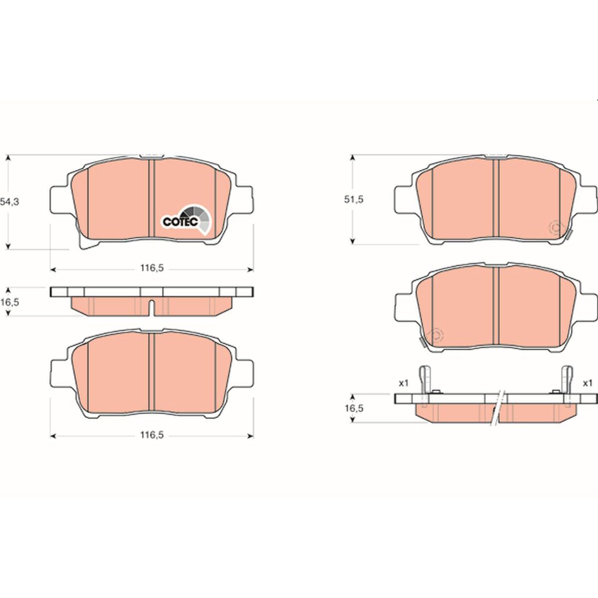 TRW Cotec Brake Pad Set Front GDB3317