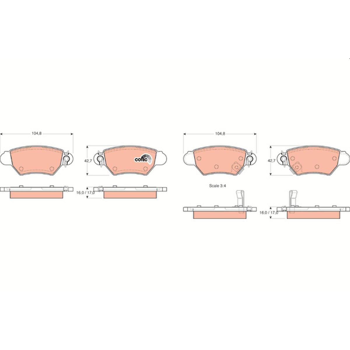 TRW Cotec Brake Pad Set Front GDB1352
