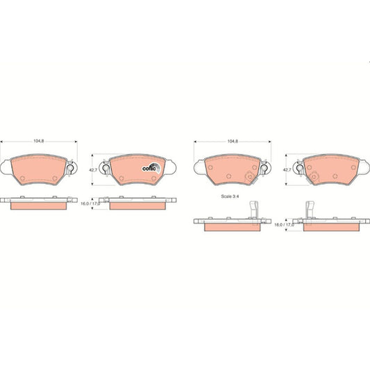 TRW Cotec Brake Pad Set Front GDB1352