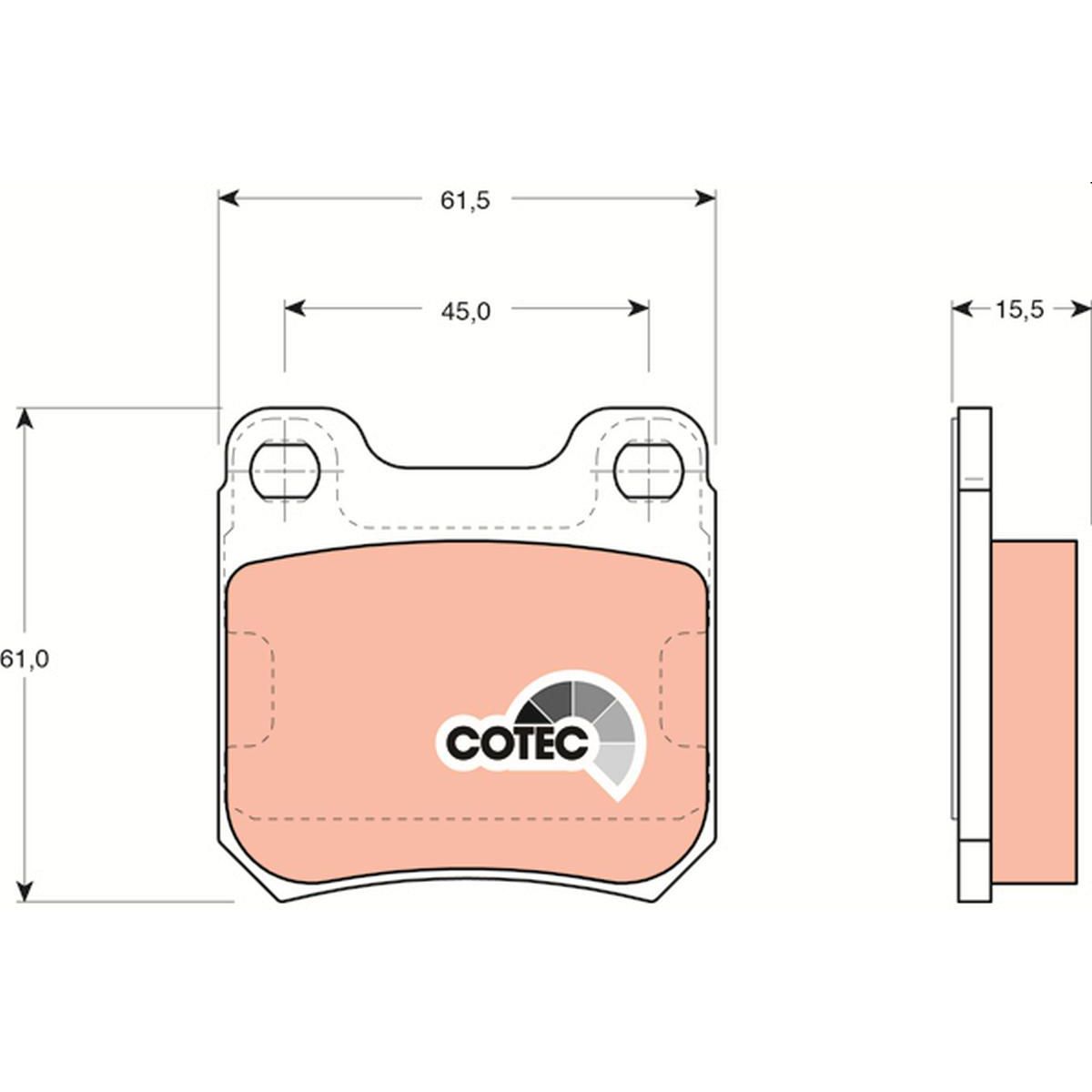 TRW Cotec Brake Pad Set Rear GDB915