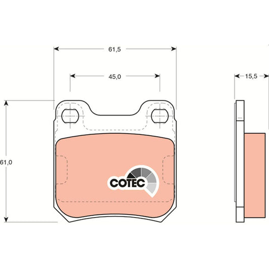 TRW Cotec Brake Pad Set Rear GDB915