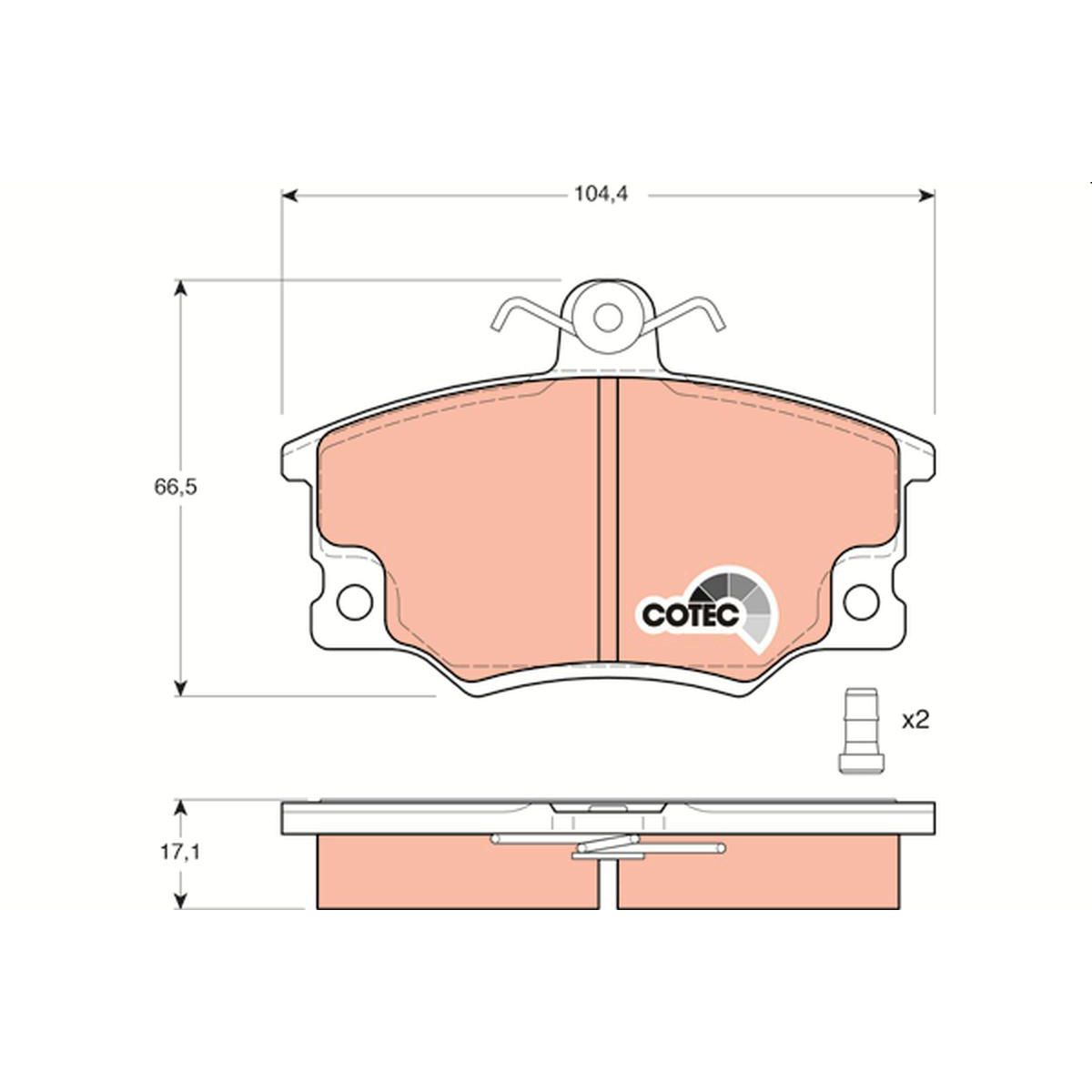 TRW Cotec Brake Pad Set Front GDB458