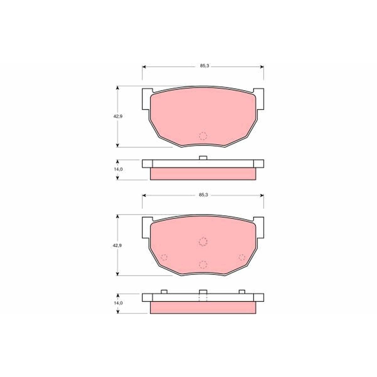 TRW Cotec Brake Pad Set Rear GDB306
