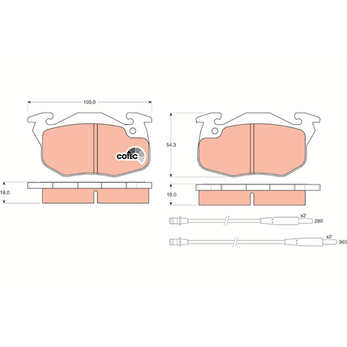 TRW Cotec Brake Pad Set Front GDB1033