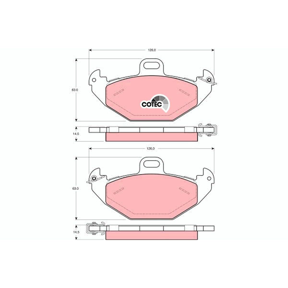 TRW Cotec Brake Pad Set Rear GDB1353